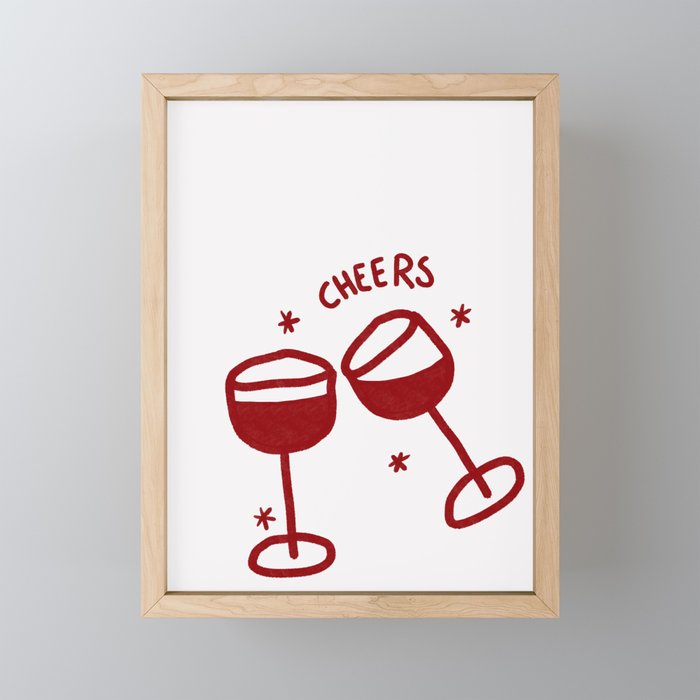 Cheers - Red Wine Glasses Mini Art Print