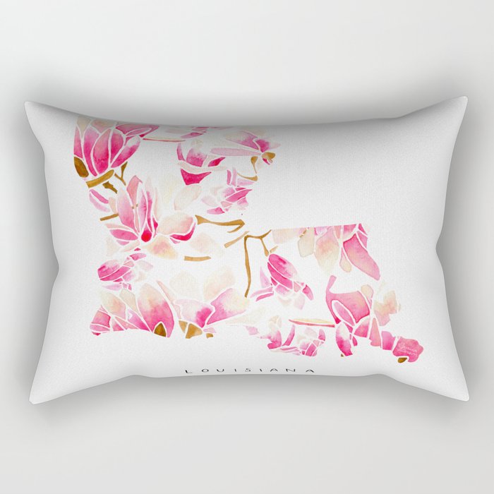 Louisiana State Flower - Magnolias Rectangular Pillow