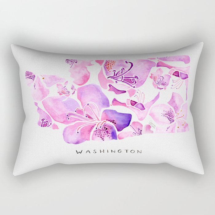 Washington State Rhododendron Rectangular Pillow