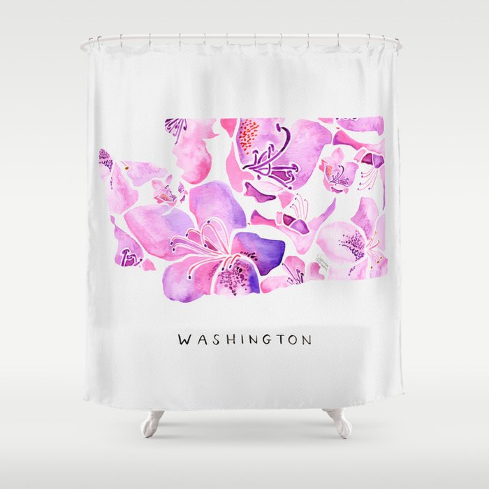 Washington State Rhododendron Shower Curtain