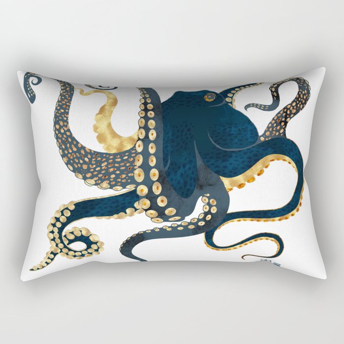 Metallic Octopus Iv-Custom Rectangular Pillow