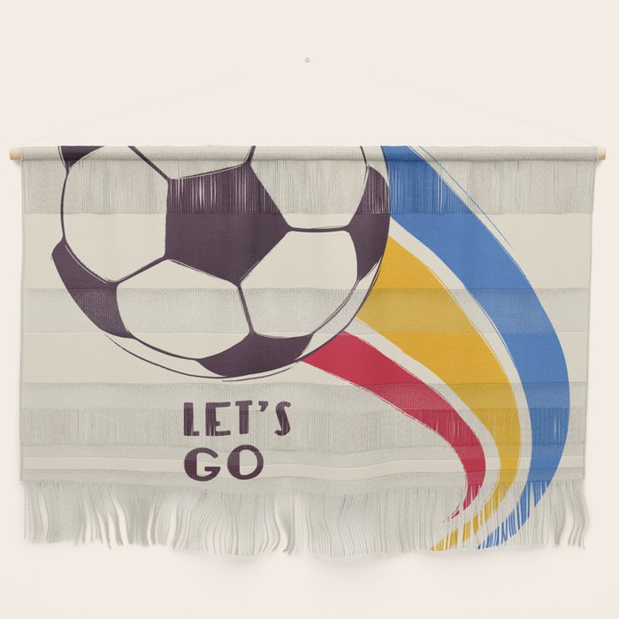 Let'S Go - Soccer Illustration Wall Hanging