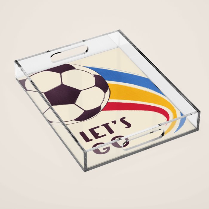 Let'S Go - Soccer Illustration Acrylic Tray