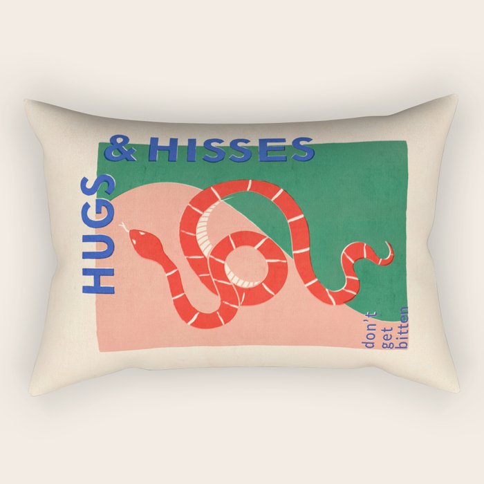 Vintage Snake, Retro Illustration And Typography  Rectangular Pillow