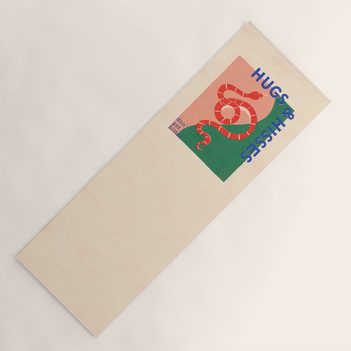 Vintage Snake, Retro Illustration And Typography  Yoga Mat