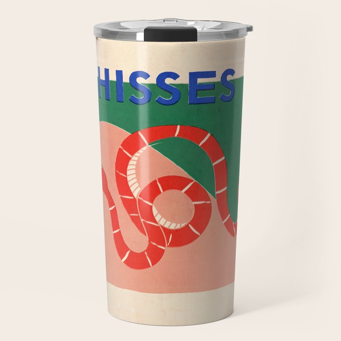 Vintage Snake, Retro Illustration And Typography  Travel Mug