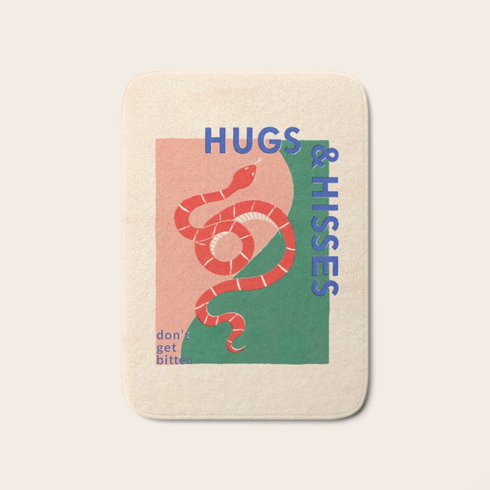 Vintage Snake, Retro Illustration And Typography  Bath Mat