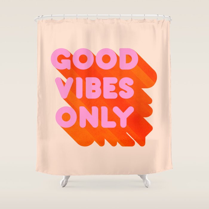 Good Vibes Only - Neon Colors Shower Curtain