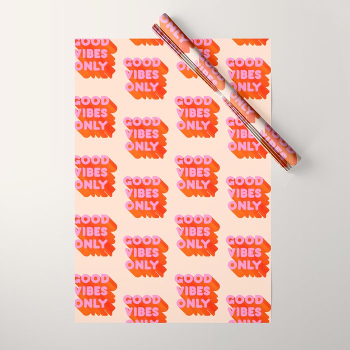 Good Vibes Only - Neon Colors Wrapping Paper