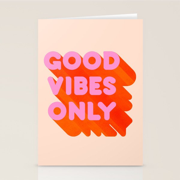 Good Vibes Only - Neon Colors Stationery Card