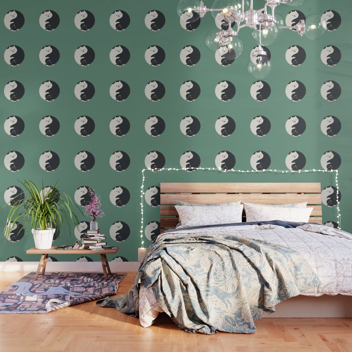 Hidden Cat 26g Green Yin Yang Hug Wallpaper