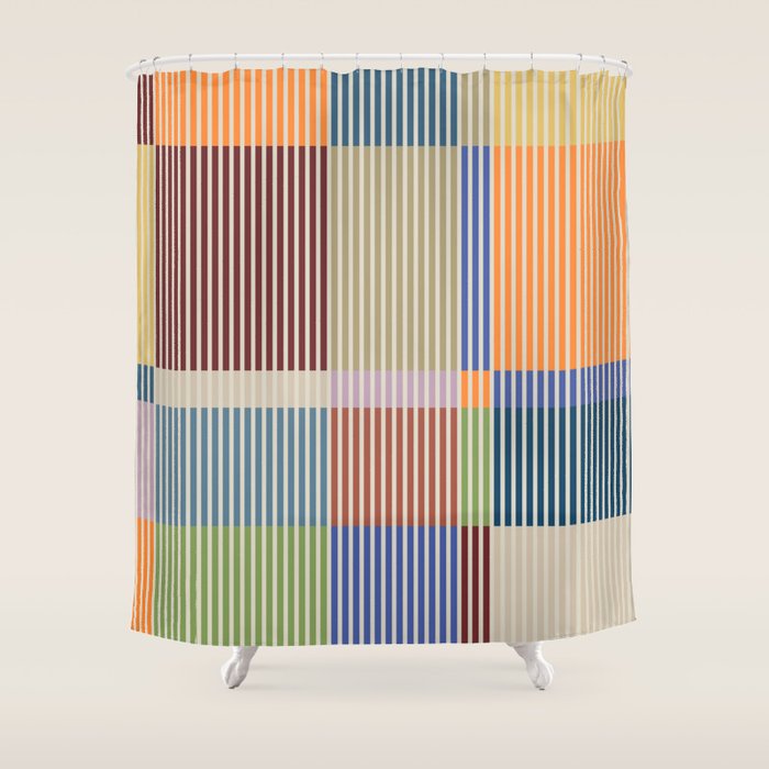 Linear Bauhaus Pattern 3. Shower Curtain