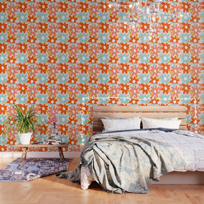 Sunny Vase With Super Bloom Daisies Wallpaper