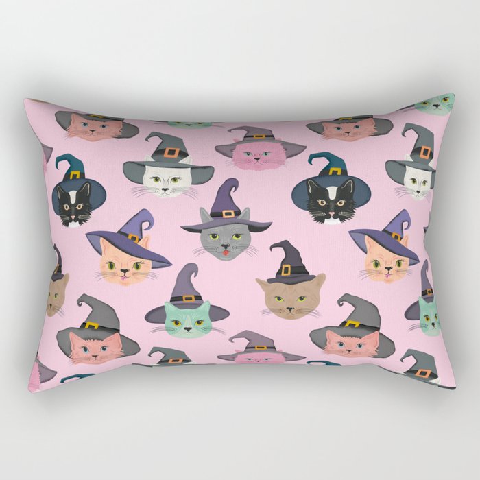 Witchy Kitties - Halloween Cats Rectangular Pillow