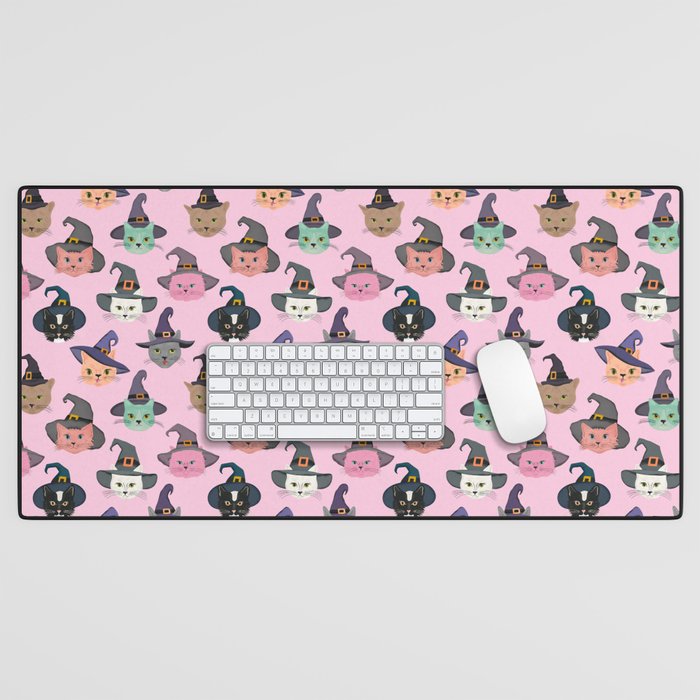 Witchy Kitties - Halloween Cats Desk Mat