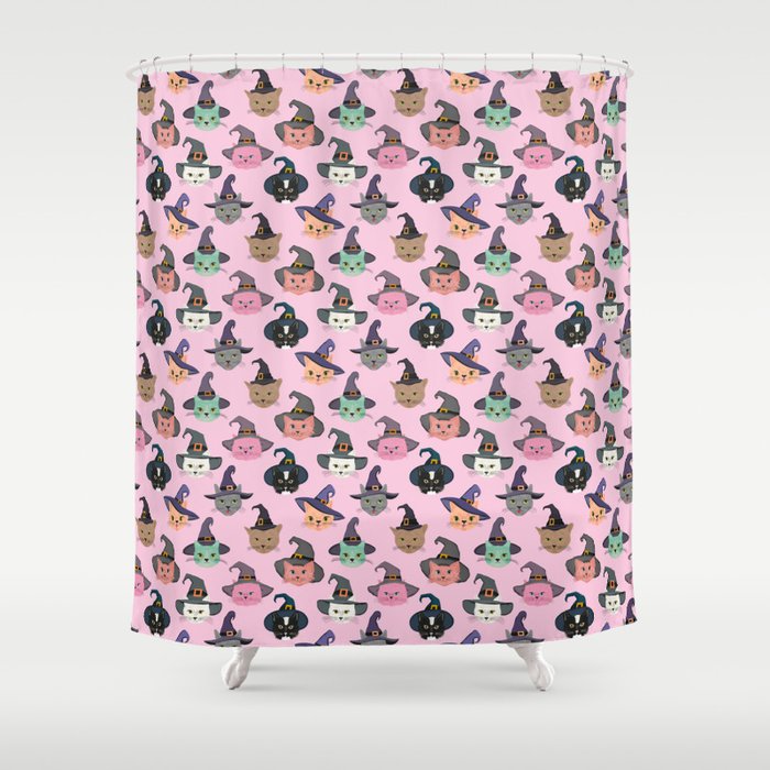 Witchy Kitties - Halloween Cats Shower Curtain