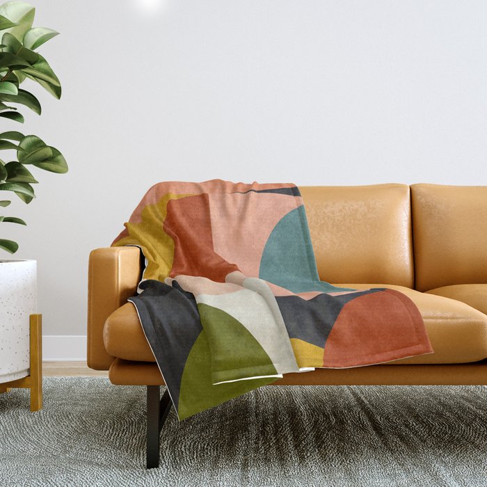 Geometric Abstract Mid Century Throw Blanket