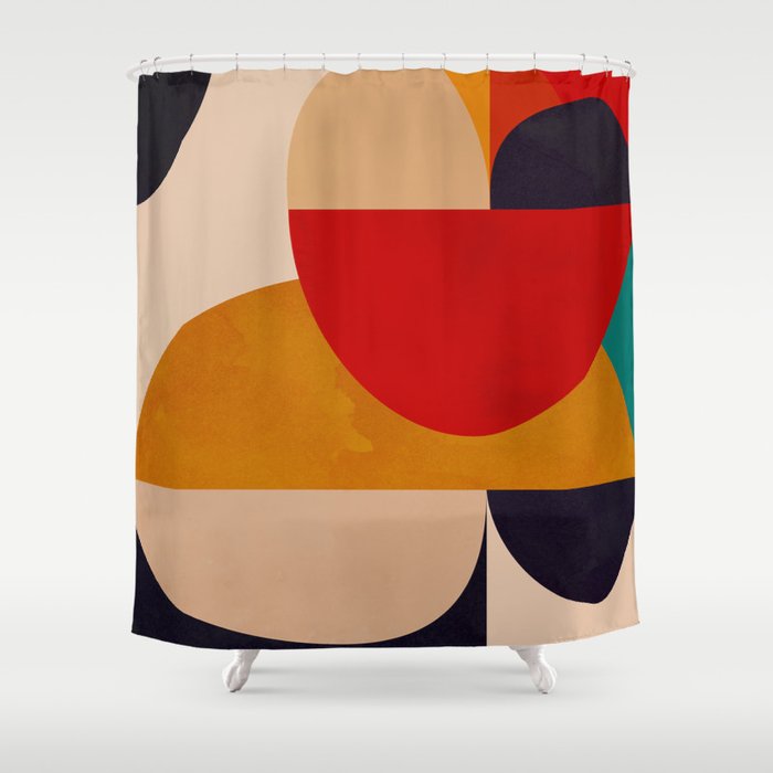 Modern Abstract Mid Century 2 Shower Curtain