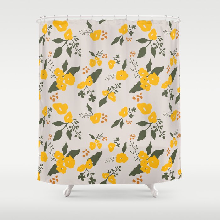 Flower Market Yellow Flowers Shower Curtain