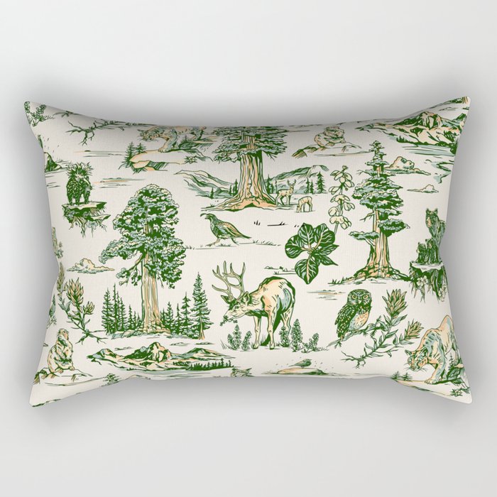 Sequoia National Park California Vintage Travel Art Pattern Rectangular Pillow