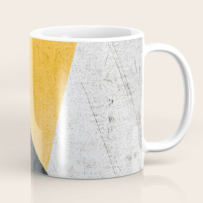 Modern Yellow & Black Geometric Coffee Mug