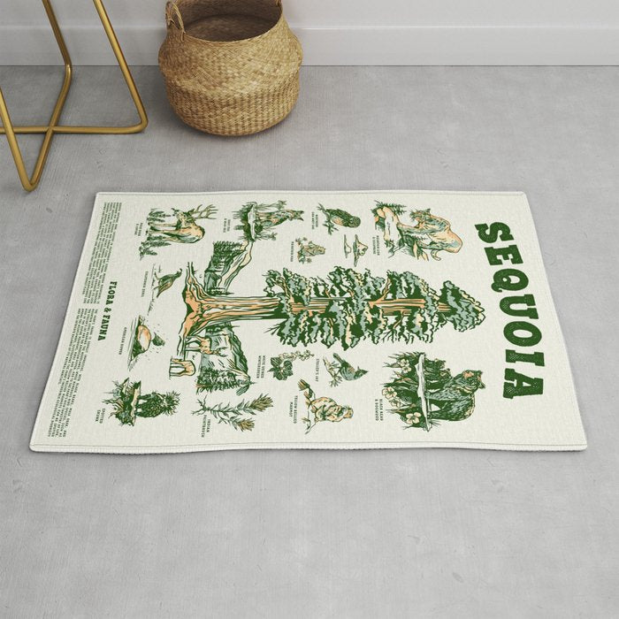 Sequoia National Park California Adventure Travel Art Print Rug