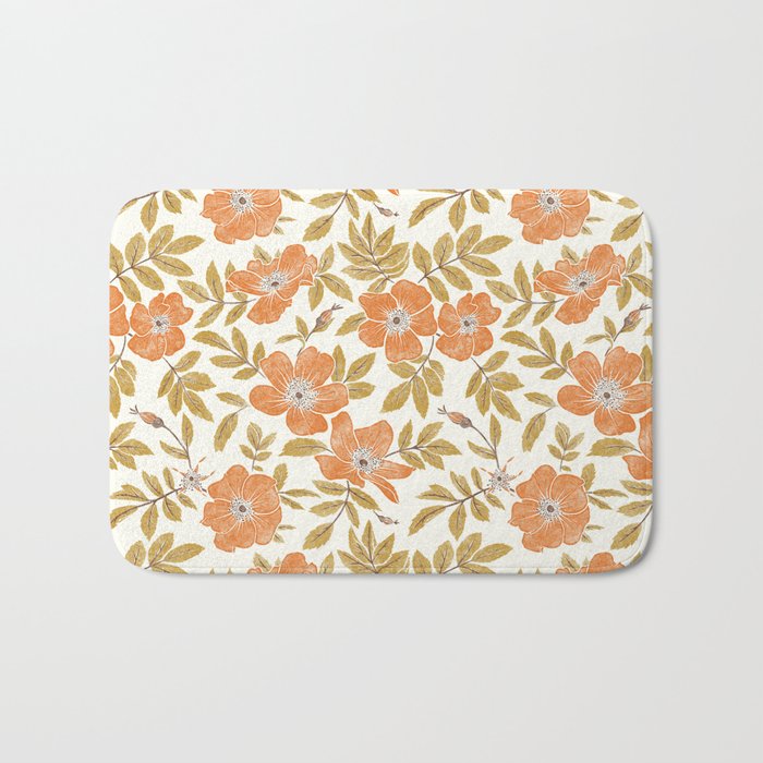 Wild Mountain Roses - Vintage Autumn Leaves Bath Mat