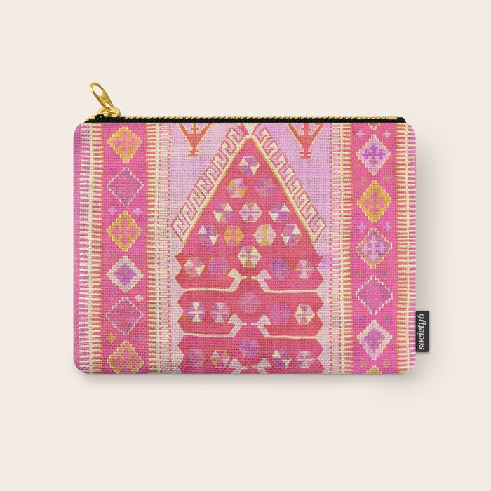 Persian Rug Shades Of Pink Carry All Pouch