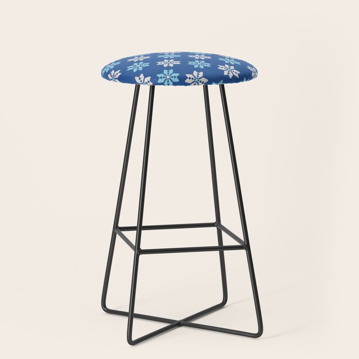 Contrasting Blues: Bethlehem Star Mosaic Stool
