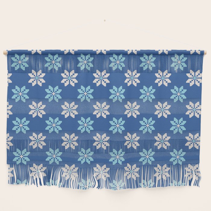 Contrasting Blues: Bethlehem Star Mosaic Wall Hanging