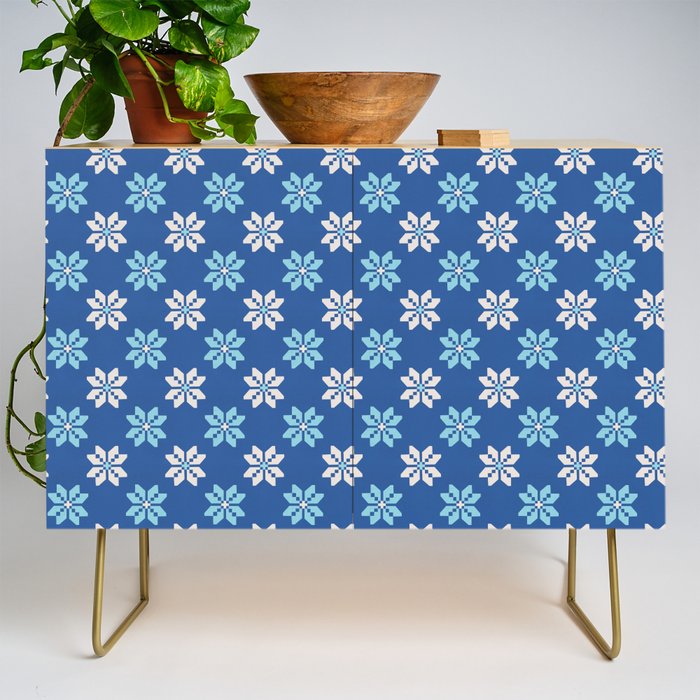 Contrasting Blues: Bethlehem Star Mosaic Credenza