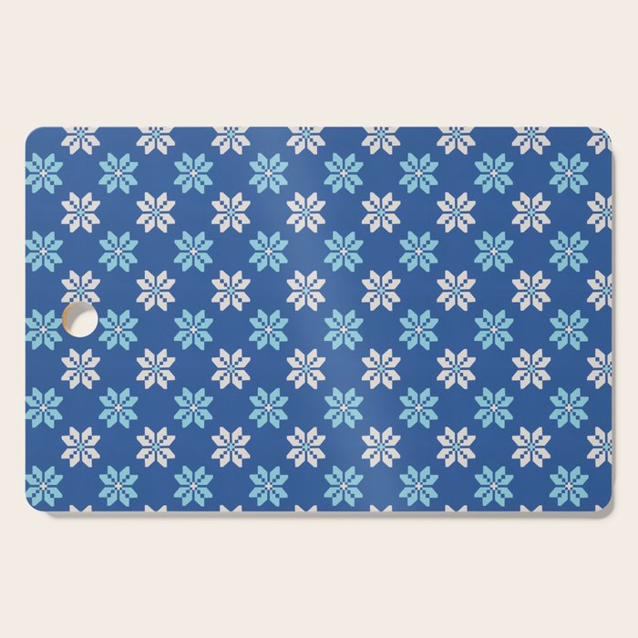 Contrasting Blues: Bethlehem Star Mosaic Cutting Board