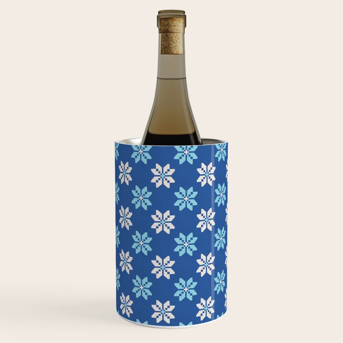 Contrasting Blues: Bethlehem Star Mosaic Wine Chiller