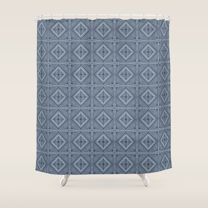 Boho Tiles | Atlantic Blue Shower Curtain