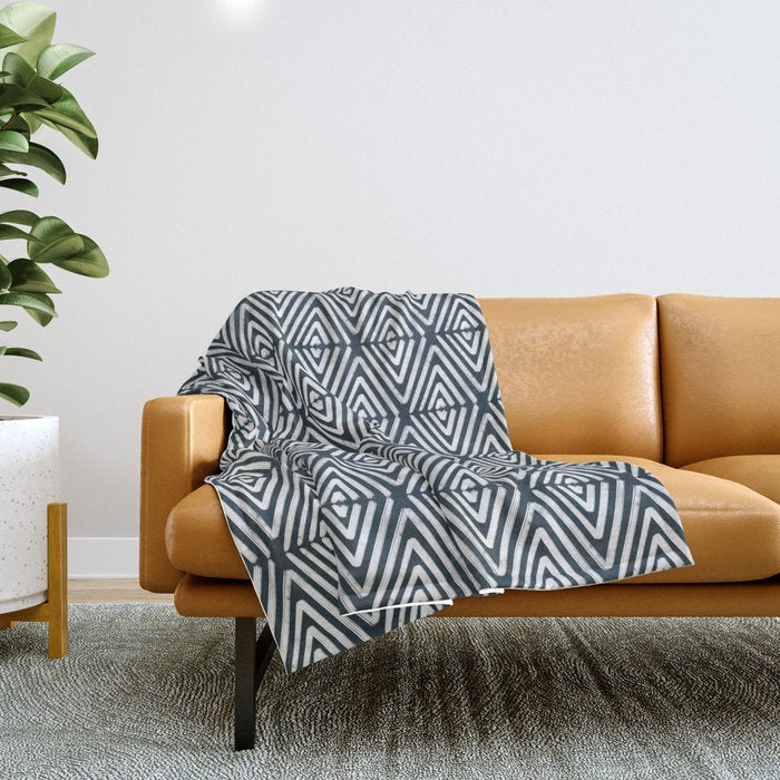 Stacked Arrows Navy And White Throw Blanket