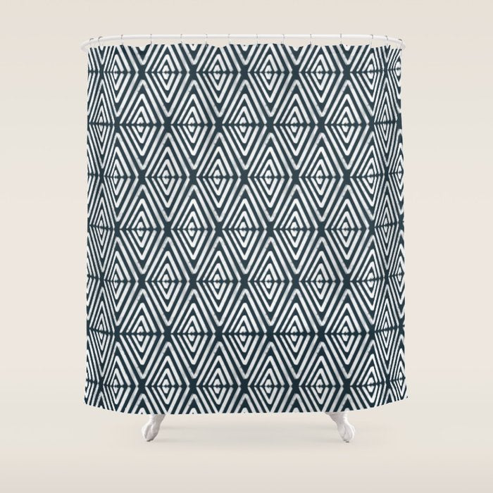 Stacked Arrows Navy And White Shower Curtain