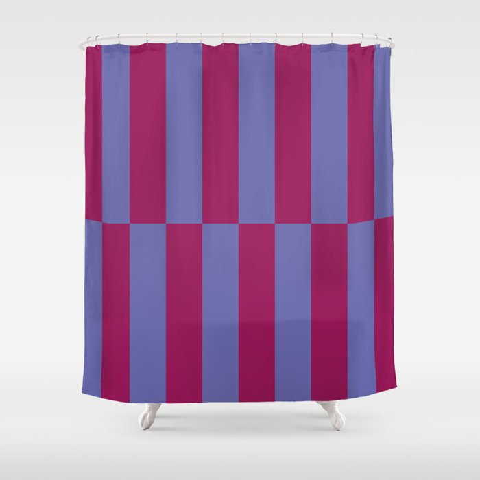 Strippy - Dark Orchid And Peri Shower Curtain