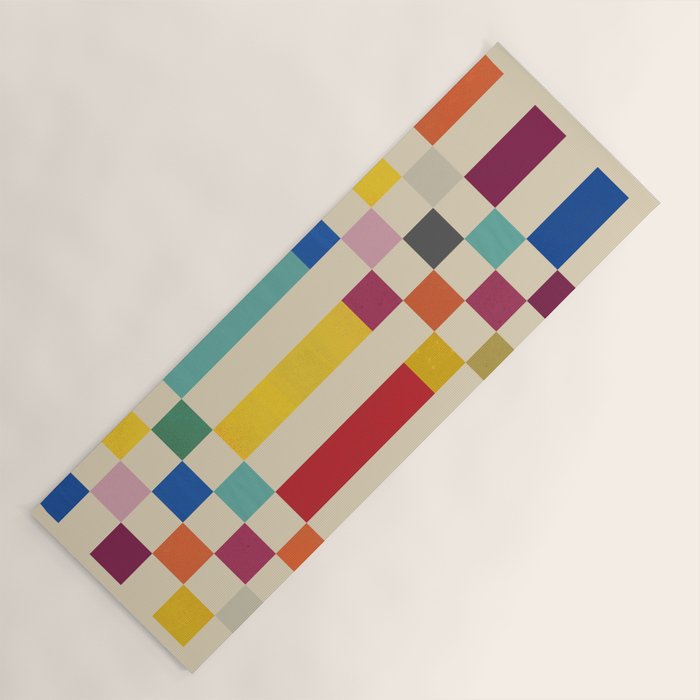 Modern Playful Checkered Abstract Yoga Mat
