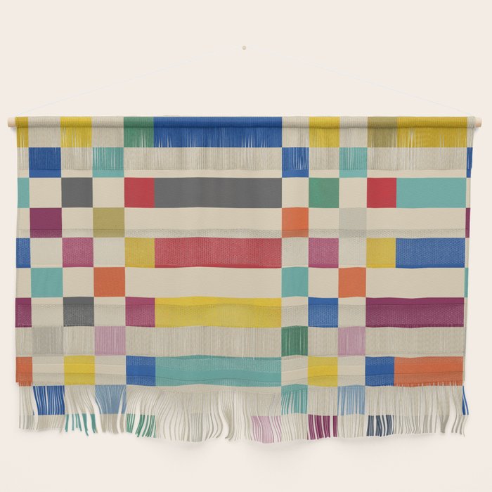Modern Playful Checkered Abstract Wall Hanging