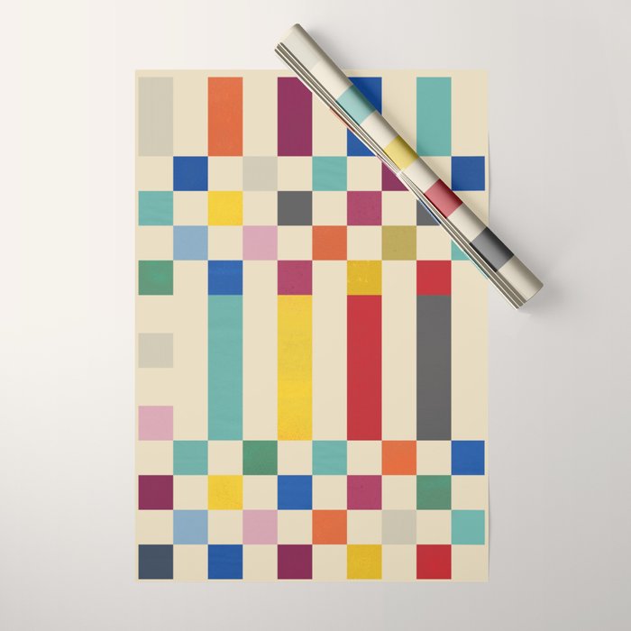 Modern Playful Checkered Abstract Wrapping Paper
