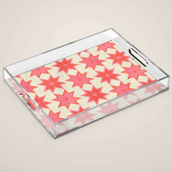 Celestial Winter Quilt Pattern Acrylic Tray