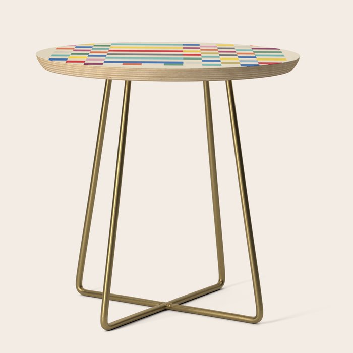 Modern Playful Checkered Abstract Side Table