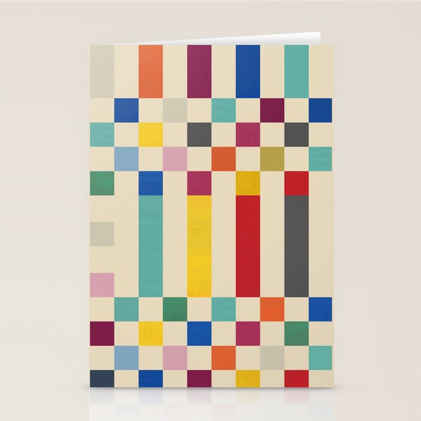 Modern Playful Checkered Abstract Stationery Card