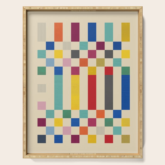 Modern Playful Checkered Abstract Serving Tray