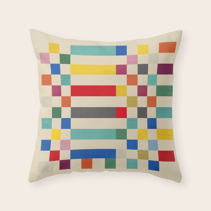 Modern Playful Checkered Abstract Throw Pillow