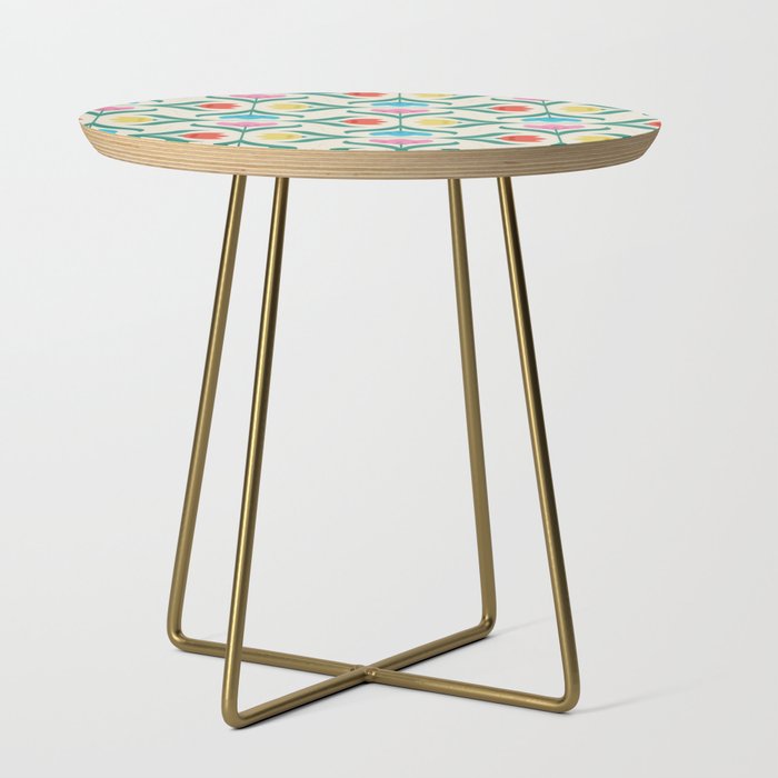 Vintage Tulips Patchwork Pattern Side Table