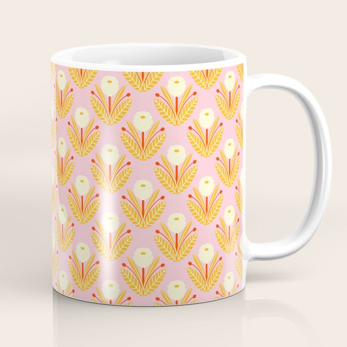 Happy White Dahlias - Pattern Coffee Mug