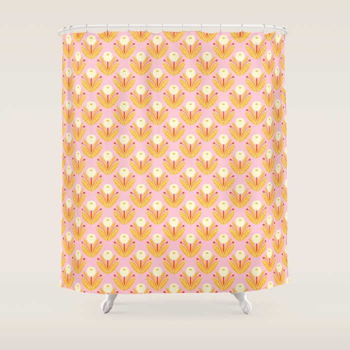 Happy White Dahlias - Pattern Shower Curtain
