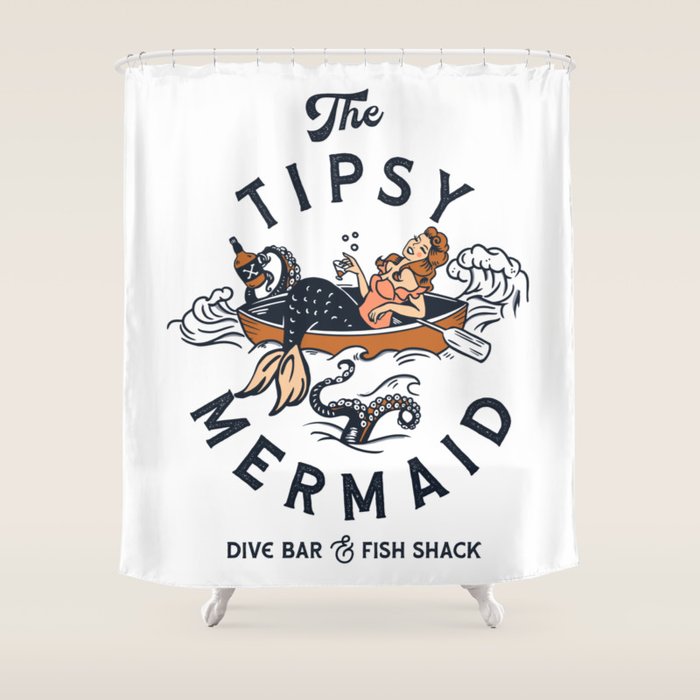The Tipsy Mermaid Dive Bar & Fish Shack Shower Curtain