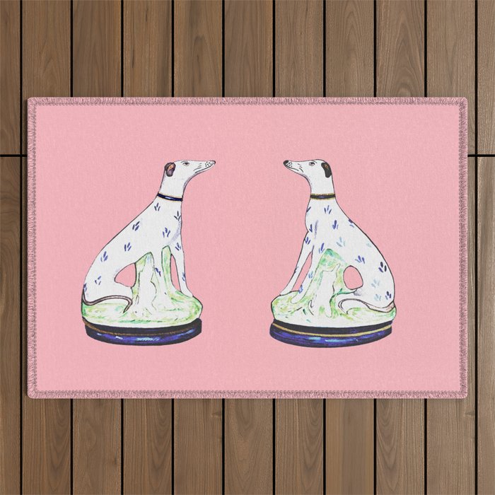 Staffordshire Greyhound Twins Outdoor Rug